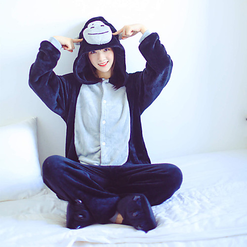 Adults' Kigurumi Pajamas Monkey Onesie Pajamas Flannelette Black / White / Black Cosplay For Men and Women Animal Sleepwear Cartoon Festival / Holiday Costumes
Adults' Kigurumi Pajamas Monkey Onesie Pajamas Flannelette Black / White / Black Cosplay For Men and Women Animal Sleepwear Cartoon Festival / Holiday Costumes