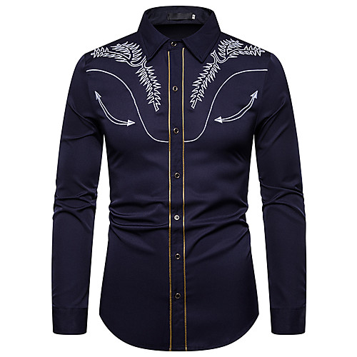 Men's Graphic Embroidered Shirt Daily White / Black / Navy Blue / Long Sleeve
Men's Graphic Embroidered Shirt Daily White / Black / Navy Blue / Long Sleeve