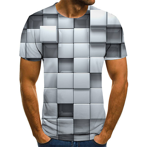 Men's Plus Size Geometric 3D Black & White Pleated Print T-shirt Street chic Weekend Round Neck Gray / Summer / Short Sleeve
Men's Plus Size Geometric 3D Black & White Pleated Print T-shirt Street chic Weekend Round Neck Gray / Summer / Short Sleeve