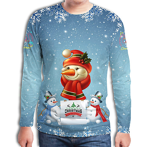 Men's Color Block 3D Cartoon T-shirt Print Long Sleeve Holiday Tops Streetwear Punk & Gothic Round Neck Light Blue
Men's Color Block 3D Cartoon T-shirt Print Long Sleeve Holiday Tops Streetwear Punk & Gothic Round Neck Light Blue