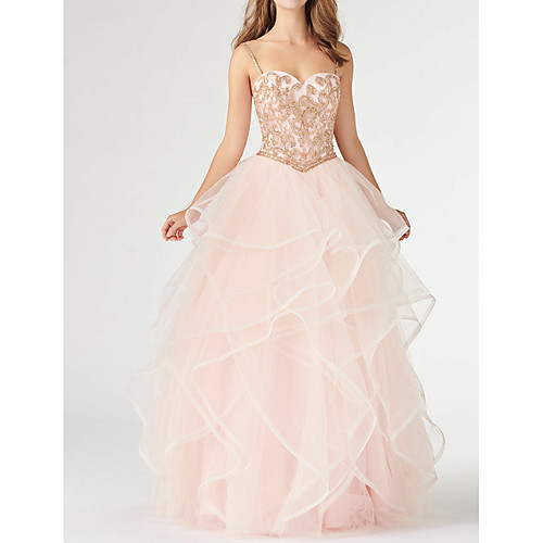 A-Line Open Back Formal Evening Dress Spaghetti Strap Sleeveless Floor Length Tulle with Beading Cascading Ruffles 2021
A-Line Open Back Formal Evening Dress Spaghetti Strap Sleeveless Floor Length Tulle with Beading Cascading Ruffles 2021