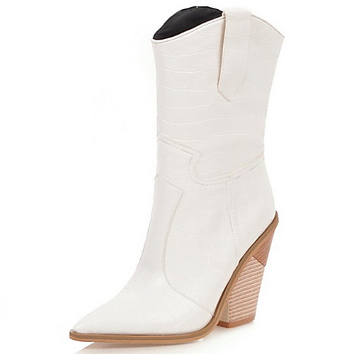 Women's Boots Chunky Heel Pointed Toe PU Mid-Calf Boots Fall & Winter Black / White / Yellow
Women's Boots Chunky Heel Pointed Toe PU Mid-Calf Boots Fall & Winter Black / White / Yellow