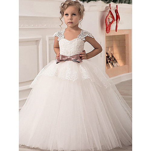 Princess Point Floor Length Lace / Satin / Tulle Junior Bridesmaid Dress with Lace / Sash / Ribbon
Princess Point Floor Length Lace / Satin / Tulle Junior Bridesmaid Dress with Lace / Sash / Ribbon