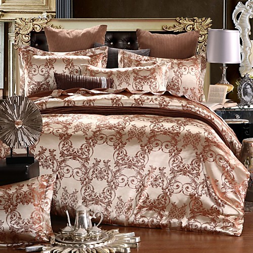 Duvet Cover Sets European Satin Luxury Gold & Brown/ Floral Pattern/ Jacquard Lace 4 Piece Bedding Set
Duvet Cover Sets European Satin Luxury Gold & Brown/ Floral Pattern/ Jacquard Lace 4 Piece Bedding Set
