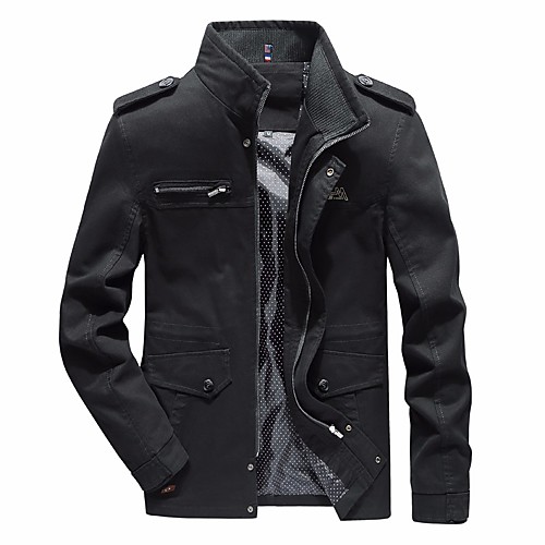 Men's Daily / Going out / Weekend Military Fall / Winter Plus Size Regular Jacket, Solid Colored Standing Collar Long Sleeve Cotton / Acrylic Black / Army Green / Khaki
Men's Daily / Going out / Weekend Military Fall / Winter Plus Size Regular Jacket, Solid Colored Standing Collar Long Sleeve Cotton / Acrylic Black / Army Green / Khaki