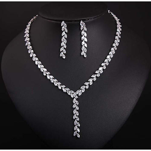 Women's Crystal Bridal Jewelry Sets Transparent Leaf Statement Rhinestone Imitation Diamond Earrings Jewelry Silver For Wedding Party 1 set
Women's Crystal Bridal Jewelry Sets Transparent Leaf Statement Rhinestone Imitation Diamond Earrings Jewelry Silver For Wedding Party 1 set