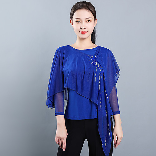 Ballroom Dance Top Glitter Tiered Crystals / Rhinestones Women's Training Performance Long Sleeve Crystal Cotton Polyester
Ballroom Dance Top Glitter Tiered Crystals / Rhinestones Women's Training Performance Long Sleeve Crystal Cotton Polyester