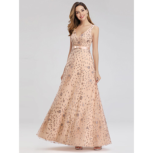 A-Line Elegant Formal Evening Dress V Neck Sleeveless Floor Length Lace Tulle with Crystals 2021
A-Line Elegant Formal Evening Dress V Neck Sleeveless Floor Length Lace Tulle with Crystals 2021