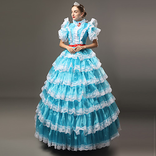 Fairytale Victorian Renaissance 18th Century Dress Outfits Party Costume Masquerade Women's Lace Costume White / Blue Vintage Cosplay Party Prom 3/4 Length Sleeve Ball Gown Plus Size Customized
Fairytale Victorian Renaissance 18th Century Dress Outfits Party Costume Masquerade Women's Lace Costume White / Blue Vintage Cosplay Party Prom 3/4 Length Sleeve Ball Gown Plus Size Customized