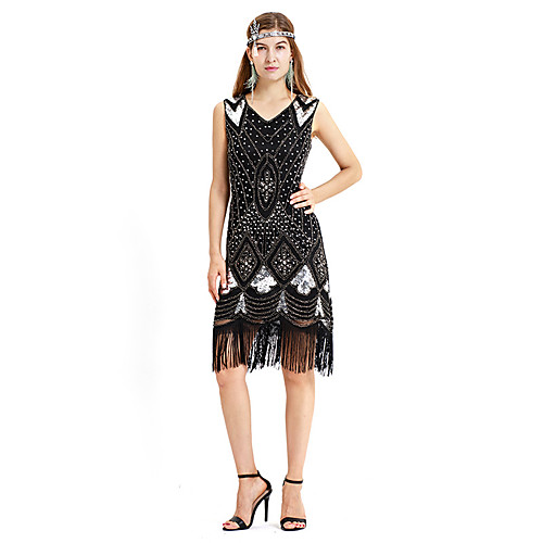 The Great Gatsby Charleston 1920s Vintage Vacation Dress Flapper Dress Party Costume Masquerade Prom Dress Women's Sequins Tassel Fringe Sequin Costume GoldenBlack Vintage Cosplay Party Homecoming
The Great Gatsby Charleston 1920s Vintage Vacation Dress Flapper Dress Party Costume Masquerade Prom Dress Women's Sequins Tassel Fringe Sequin Costume GoldenBlack Vintage Cosplay Party Homecoming