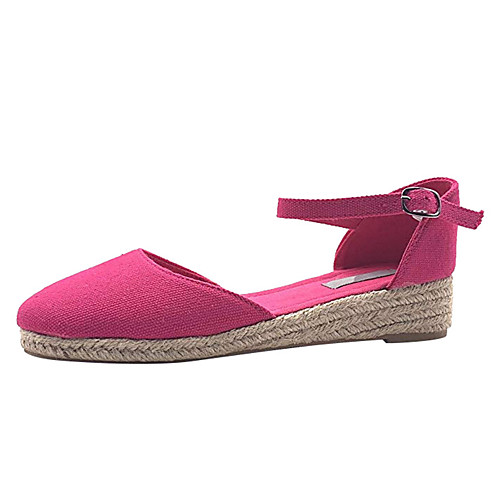 Women's Flats Wedge Heel Round Toe Buckle Canvas Casual Walking Shoes Spring & Fall Purple / Fuchsia / Beige
Women's Flats Wedge Heel Round Toe Buckle Canvas Casual Walking Shoes Spring & Fall Purple / Fuchsia / Beige