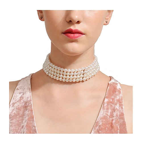 Women's Obsidian Choker Necklace Ladies Personalized Euramerican Imitation Pearl White Necklace Jewelry For Party Special Occasion Daily Casual
Women's Obsidian Choker Necklace Ladies Personalized Euramerican Imitation Pearl White Necklace Jewelry For Party Special Occasion Daily Casual