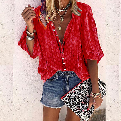 Women's Solid Colored Shirt Basic Daily Shirt Collar Blue / Red / Yellow / Orange / Gray
Women's Solid Colored Shirt Basic Daily Shirt Collar Blue / Red / Yellow / Orange / Gray