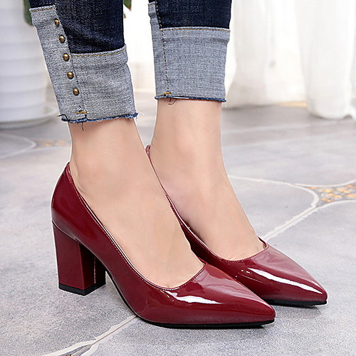 Women's Heels Chunky Heel Pointed Toe Rubber / PU Summer Black / White / Burgundy
Women's Heels Chunky Heel Pointed Toe Rubber / PU Summer Black / White / Burgundy
