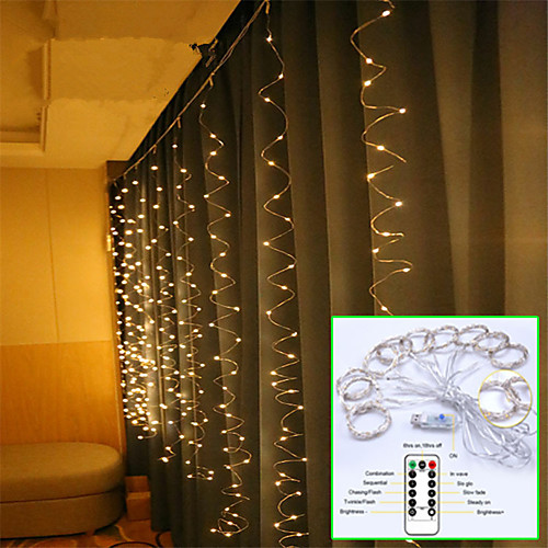 1set 3x3m 300 LED Lights Romantic Christmas Wedding Decoration Outdoor Curtain String Light Remote-control 8 modes USB Lamp
1set 3x3m 300 LED Lights Romantic Christmas Wedding Decoration Outdoor Curtain String Light Remote-control 8 modes USB Lamp