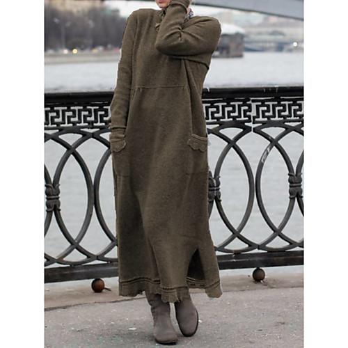 Women's Sweater Jumper Dress Maxi long Dress Black Purple Wine Orange Khaki Brown Navy Blue Gray Light Blue Long Sleeve Solid Colored Fall Winter Round Neck Hot Casual S M L XL XXL 3XL 4XL
Women's Sweater Jumper Dress Maxi long Dress Black Purple Wine Orange Khaki Brown Navy Blue Gray Light Blue Long Sleeve Solid Colored Fall Winter Round Neck Hot Casual S M L XL XXL 3XL 4XL