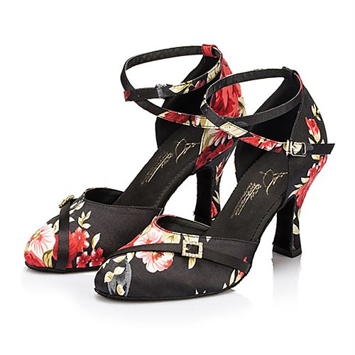 Women's Modern Shoes / Ballroom Shoes Satin Ankle Strap Heel Satin Flower Cuban Heel Customizable Dance Shoes Black / Performance
Women's Modern Shoes / Ballroom Shoes Satin Ankle Strap Heel Satin Flower Cuban Heel Customizable Dance Shoes Black / Performance