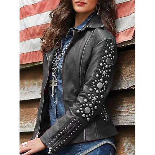 Women's Solid Colored Fall & Winter Faux Leather Jacket Regular Daily Long Sleeve PU Coat Tops Black
Women's Solid Colored Fall & Winter Faux Leather Jacket Regular Daily Long Sleeve PU Coat Tops Black