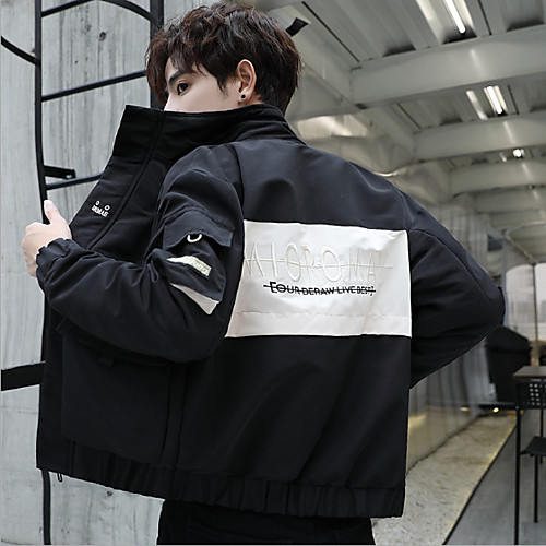Men's Color Block Fall Jacket Regular Daily Long Sleeve Polyester Coat Tops Black
Men's Color Block Fall Jacket Regular Daily Long Sleeve Polyester Coat Tops Black