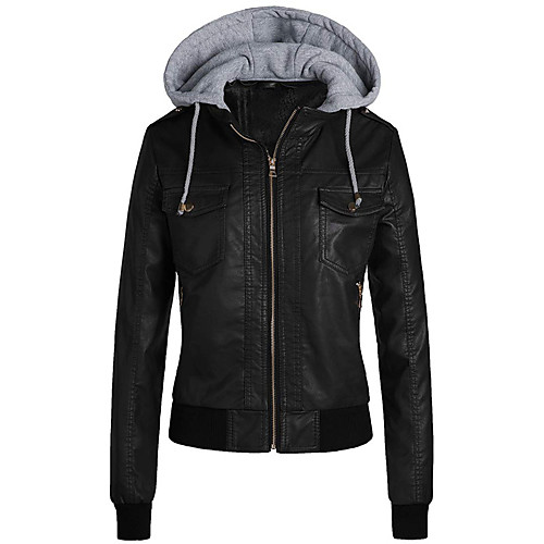Women's Solid Colored Fall & Winter Jacket Regular Daily Long Sleeve PU Coat Tops Black
Women's Solid Colored Fall & Winter Jacket Regular Daily Long Sleeve PU Coat Tops Black