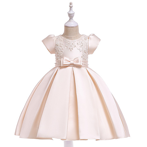A-Line Knee Length Wedding / Birthday Cotton Blend Short Sleeve Jewel Neck with Petal / Sash / Ribbon / Pearls
A-Line Knee Length Wedding / Birthday Cotton Blend Short Sleeve Jewel Neck with Petal / Sash / Ribbon / Pearls