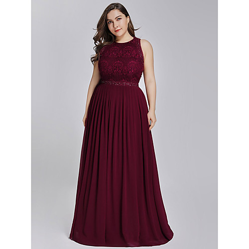 A-Line Elegant & Luxurious Prom Formal Evening Dress Jewel Neck Sleeveless Floor Length Chiffon Lace with Crystals 2021
A-Line Elegant & Luxurious Prom Formal Evening Dress Jewel Neck Sleeveless Floor Length Chiffon Lace with Crystals 2021