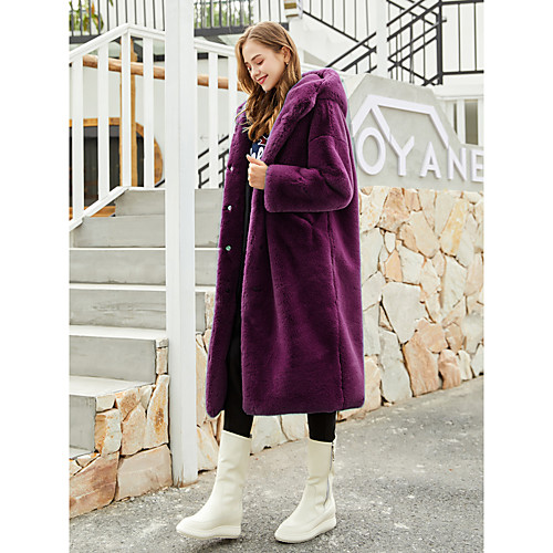 Women's Solid Colored Basic Fall & Winter Faux Fur Coat Long Party Long Sleeve Faux Fur Coat Tops Purple
Women's Solid Colored Basic Fall & Winter Faux Fur Coat Long Party Long Sleeve Faux Fur Coat Tops Purple