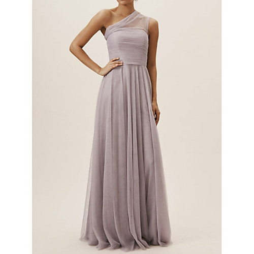 A-Line One Shoulder Floor Length Chiffon Bridesmaid Dress with Pleats / Open Back
A-Line One Shoulder Floor Length Chiffon Bridesmaid Dress with Pleats / Open Back