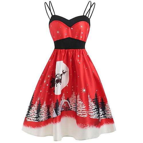 Women's Strap Dress Knee Length Dress Red Navy Blue Sleeveless Geometric Basic Christmas S M L XL XXL
Women's Strap Dress Knee Length Dress Red Navy Blue Sleeveless Geometric Basic Christmas S M L XL XXL
