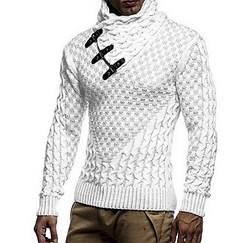 

Men's Solid Colored Long Sleeve Pullover Sweater Jumper, Turtleneck Black / White / Blue US32 / UK32 / EU40 / US34 / UK34 / EU42 / US36 / UK36 / EU44