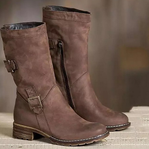 Women's Boots Comfort Shoes Cowboy Western Boots Steel Toe Boots Low Heel Round Toe Mid Calf Boots Daily PU Solid Colored Black Brown Gray / Mid-Calf Boots
Women's Boots Comfort Shoes Cowboy Western Boots Steel Toe Boots Low Heel Round Toe Mid Calf Boots Daily PU Solid Colored Black Brown Gray / Mid-Calf Boots
