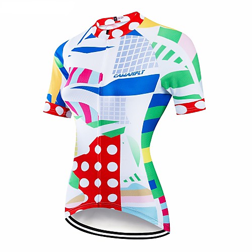 CAWANFLY Women's Short Sleeve Cycling Jersey White Geometic Bike Jersey Top Mountain Bike MTB Road Bike Cycling Breathable Quick Dry Back Pocket Sports Clothing Apparel / Advanced / Expert / Stretchy
CAWANFLY Women's Short Sleeve Cycling Jersey White Geometic Bike Jersey Top Mountain Bike MTB Road Bike Cycling Breathable Quick Dry Back Pocket Sports Clothing Apparel / Advanced / Expert / Stretchy