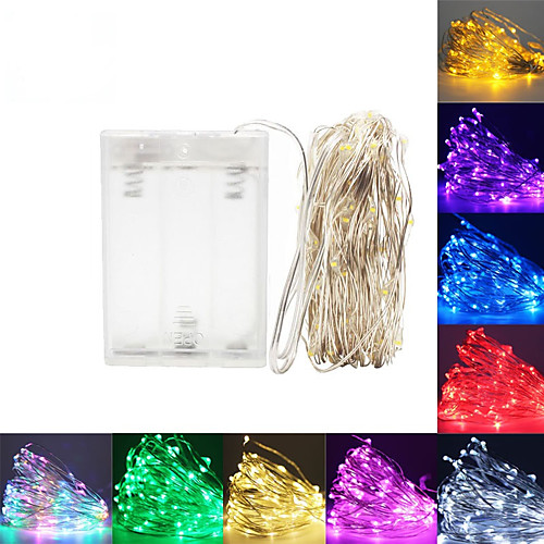 

LED String Lights 5m 50 Leds Silver Wire Garland Home Christmas Wedding Party Decoration Powered By AA Battery Fairy Light