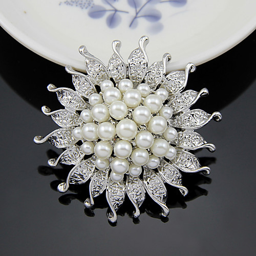 Women's Brooches 3D Flower Fashion Imitation Pearl Silver Plated Brooch Jewelry Silver For Wedding Party Street Holiday Festival
Women's Brooches 3D Flower Fashion Imitation Pearl Silver Plated Brooch Jewelry Silver For Wedding Party Street Holiday Festival