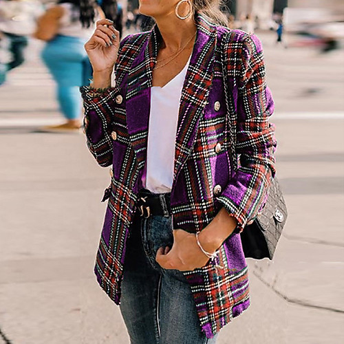 Women's Daily / Going out Basic / Street chic Spring & Fall / Fall & Winter Long Jacket, Geometric Straight Collar Long Sleeve Polyester Print Black / Wine / Purple
Women's Daily / Going out Basic / Street chic Spring & Fall / Fall & Winter Long Jacket, Geometric Straight Collar Long Sleeve Polyester Print Black / Wine / Purple