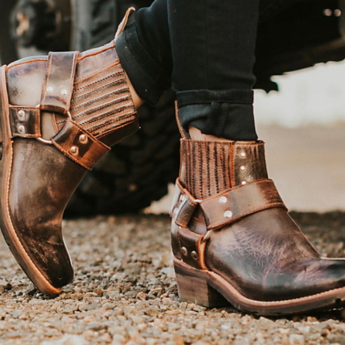 Women's Boots Block Heel Boots Motorcycle Boots Chunky Heel Round Toe Booties Ankle Boots Vintage British Daily PU Buckle Solid Colored Winter White Black Brown / Booties / Ankle Boots
Women's Boots Block Heel Boots Motorcycle Boots Chunky Heel Round Toe Booties Ankle Boots Vintage British Daily PU Buckle Solid Colored Winter White Black Brown / Booties / Ankle Boots