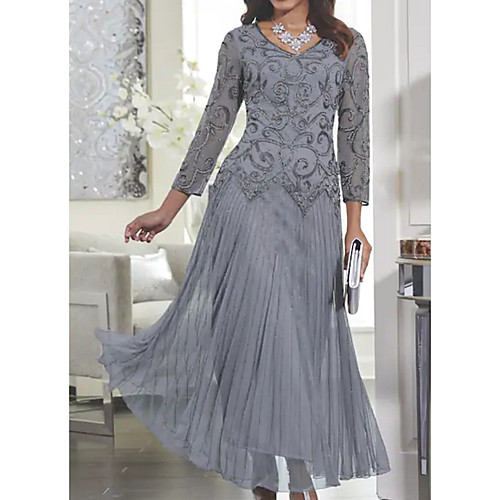 Women's Maxi Swing Dress - Long Sleeve Solid Colored Lace Spring Fall V Neck Slim Gray M L XL XXL XXXL
Women's Maxi Swing Dress - Long Sleeve Solid Colored Lace Spring Fall V Neck Slim Gray M L XL XXL XXXL
