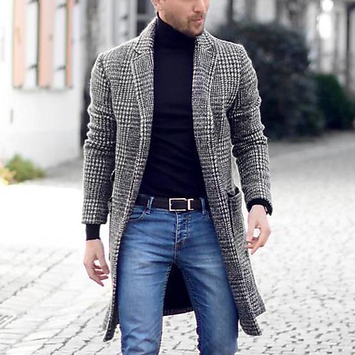 Men's Daily Basic Spring & Fall EU / US Size Regular Overcoat, Houndstooth Black & Gray Straight Collar Long Sleeve Others Patchwork Gray
Men's Daily Basic Spring & Fall EU / US Size Regular Overcoat, Houndstooth Black & Gray Straight Collar Long Sleeve Others Patchwork Gray