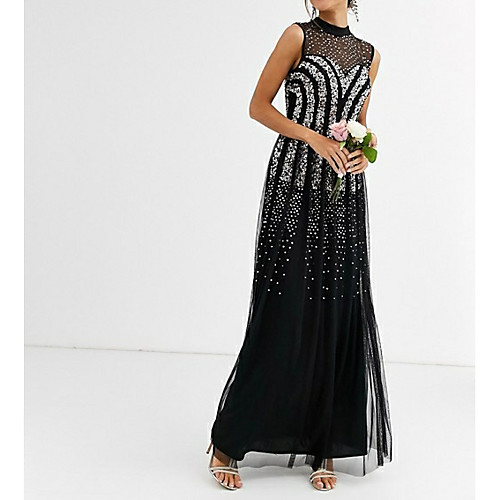 A-Line Elegant Formal Evening Dress High Neck Sleeveless Floor Length Tulle with Sequin 2021
A-Line Elegant Formal Evening Dress High Neck Sleeveless Floor Length Tulle with Sequin 2021