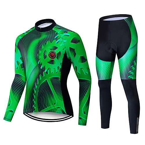 Men's Long Sleeve Cycling Jersey with Tights Winter Polyester Black / Green Bike Padded Shorts / Chamois Clothing Suit Thermal / Warm Windproof Quick Dry Sports Solid Color Mountain Bike MTB Road
Men's Long Sleeve Cycling Jersey with Tights Winter Polyester Black / Green Bike Padded Shorts / Chamois Clothing Suit Thermal / Warm Windproof Quick Dry Sports Solid Color Mountain Bike MTB Road