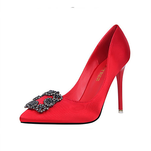 Women's Wedding Shoes Stiletto Heel Pointed Toe Rhinestone Satin Sweet / Minimalism Spring & Fall / Spring & Summer Black / Green / Red / Party & Evening
Women's Wedding Shoes Stiletto Heel Pointed Toe Rhinestone Satin Sweet / Minimalism Spring & Fall / Spring & Summer Black / Green / Red / Party & Evening