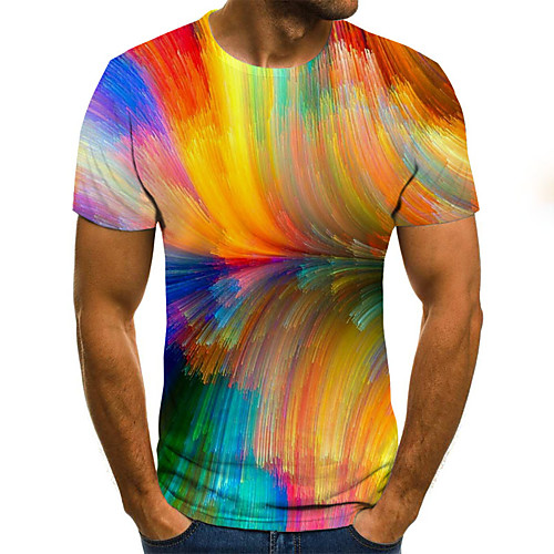 Men's Plus Size 3D Graphic Pleated Print T-shirt Street chic Exaggerated Daily Going out Round Neck Rainbow / Short Sleeve / Letter
Men's Plus Size 3D Graphic Pleated Print T-shirt Street chic Exaggerated Daily Going out Round Neck Rainbow / Short Sleeve / Letter