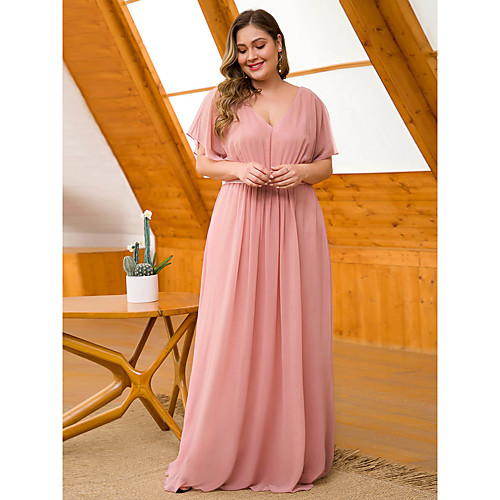 A-Line See Through Formal Evening Dress V Neck Short Sleeve Floor Length Chiffon with Sash / Ribbon Pleats 2021
A-Line See Through Formal Evening Dress V Neck Short Sleeve Floor Length Chiffon with Sash / Ribbon Pleats 2021