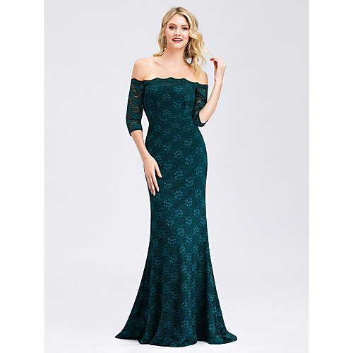 Mermaid / Trumpet Elegant Formal Evening Dress Off Shoulder Half Sleeve Sweep / Brush Train Lace with 2021
Mermaid / Trumpet Elegant Formal Evening Dress Off Shoulder Half Sleeve Sweep / Brush Train Lace with 2021