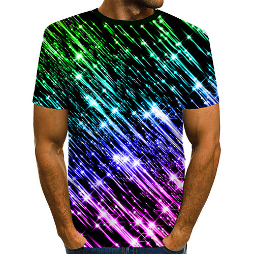 Men's Plus Size 3D Graphic Pleated Print T-shirt Street chic Exaggerated Daily Going out Round Neck Rainbow / Short Sleeve / Letter
Men's Plus Size 3D Graphic Pleated Print T-shirt Street chic Exaggerated Daily Going out Round Neck Rainbow / Short Sleeve / Letter