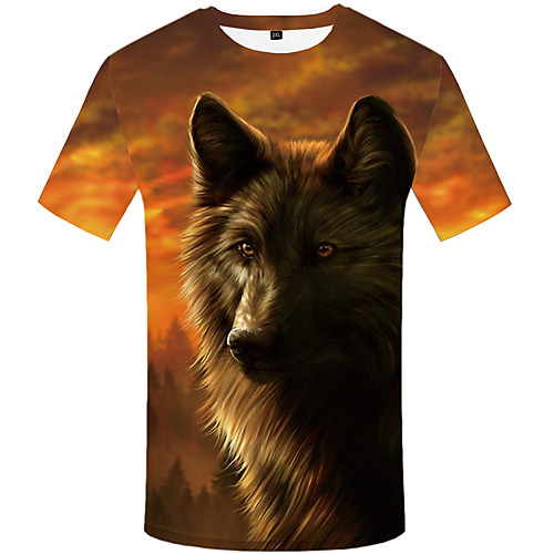 Men's Plus Size 3D Graphic Wolf Print T-shirt Street chic Daily Round Neck Brown / Short Sleeve / Animal
Men's Plus Size 3D Graphic Wolf Print T-shirt Street chic Daily Round Neck Brown / Short Sleeve / Animal