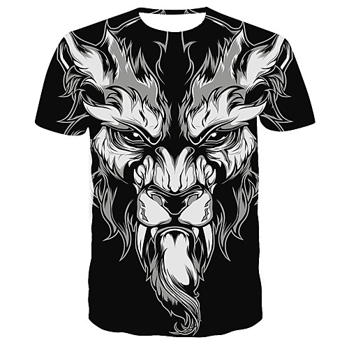 Men's T shirt 3D Print Graphic 3D Animal Print Short Sleeve Daily Tops Streetwear Black / White
Men's T shirt 3D Print Graphic 3D Animal Print Short Sleeve Daily Tops Streetwear Black / White