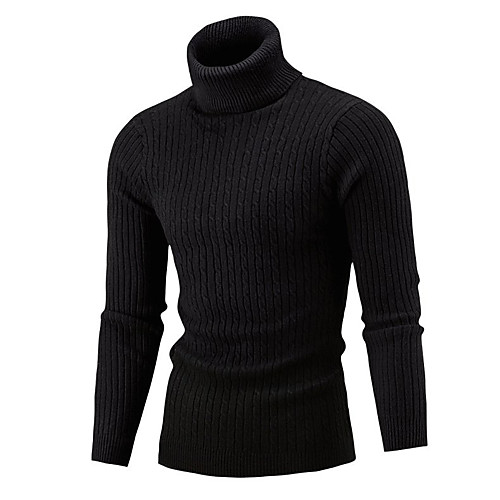 

Men's Color Block Long Sleeve Skinny Pullover Sweater Jumper, Turtleneck Winter Wine / White / Black US32 / UK32 / EU40 / US34 / UK34 / EU42 / US36 / UK36 / EU44
