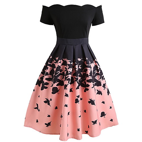 Women's A Line Dress Knee Length Dress Blushing Pink Short Sleeve Color Block Off Shoulder Hot Elegant S M L XL XXL
Women's A Line Dress Knee Length Dress Blushing Pink Short Sleeve Color Block Off Shoulder Hot Elegant S M L XL XXL