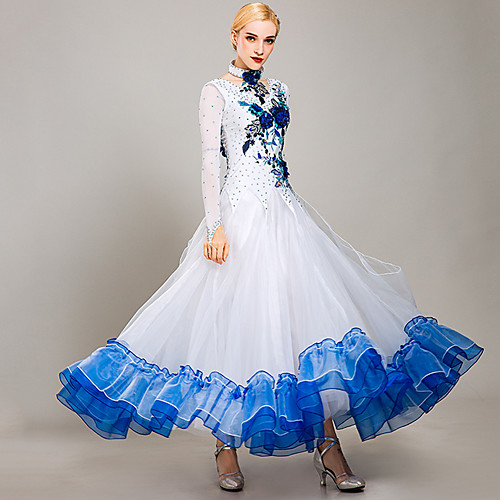 Ballroom Dance Dress Embroidery Appliques Crystals / Rhinestones Women's Training Performance Long Sleeve Organza Ice Silk
Ballroom Dance Dress Embroidery Appliques Crystals / Rhinestones Women's Training Performance Long Sleeve Organza Ice Silk